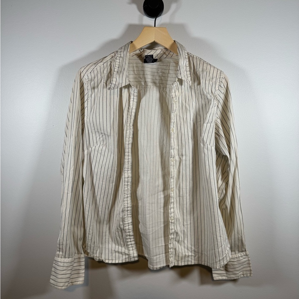 Y2K Pinstripe Button Down Office Siren Size XL - Picture 1 of 6